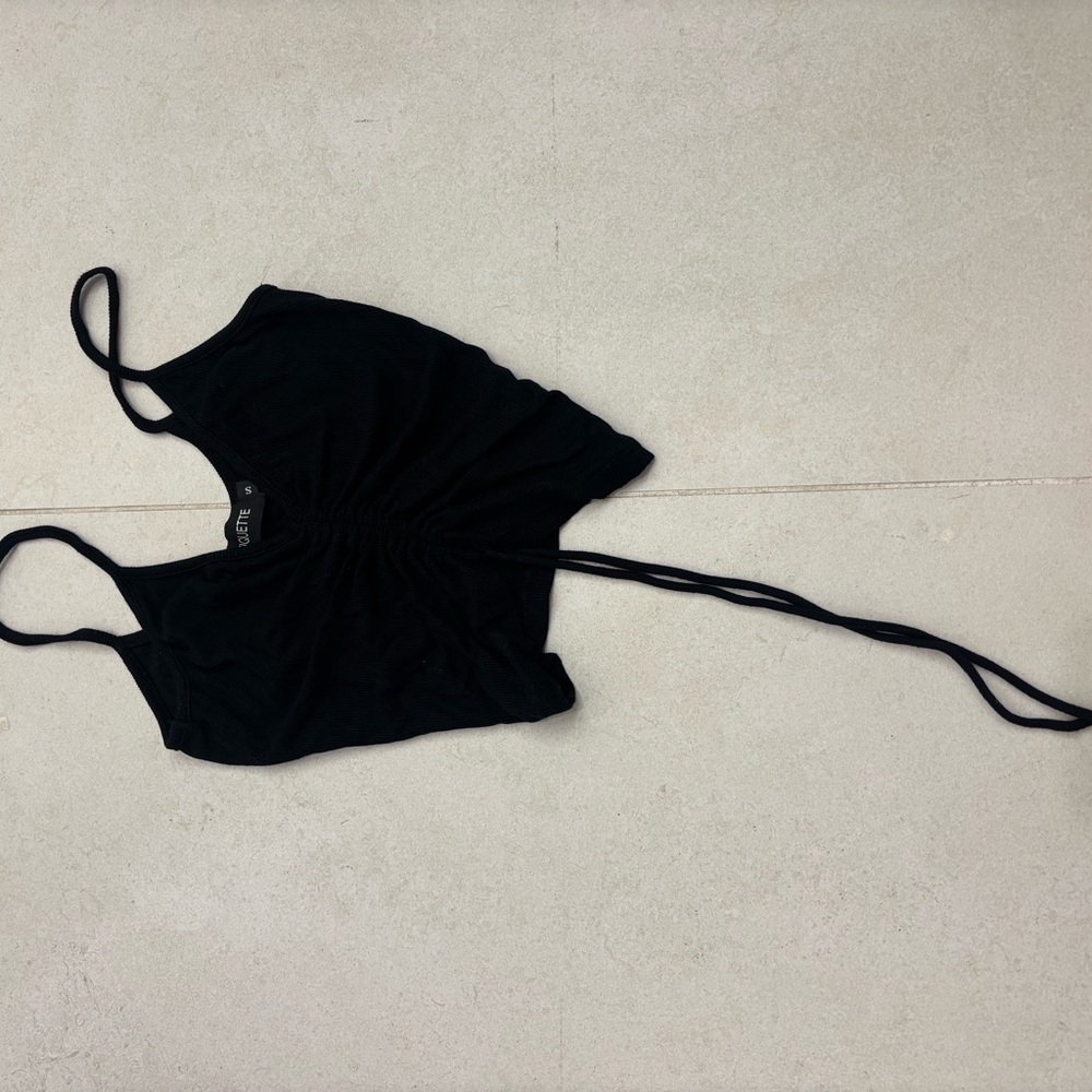 Black Ruched Tank Top - Picture 2 of 2